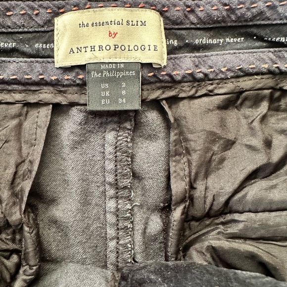 By Anthropologie  The Essential Slim Velvet Straight Leg
Pants Size 2 - Picture 2 of 4